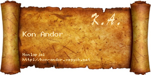 Kon Andor névjegykártya